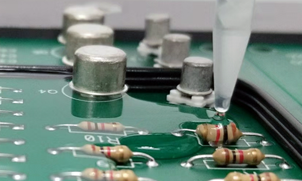 Clear silicone to represnt dam and fill