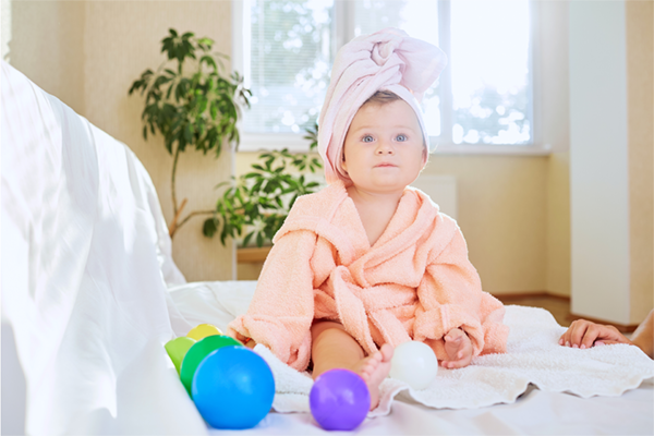 Baby wrapped in a towel