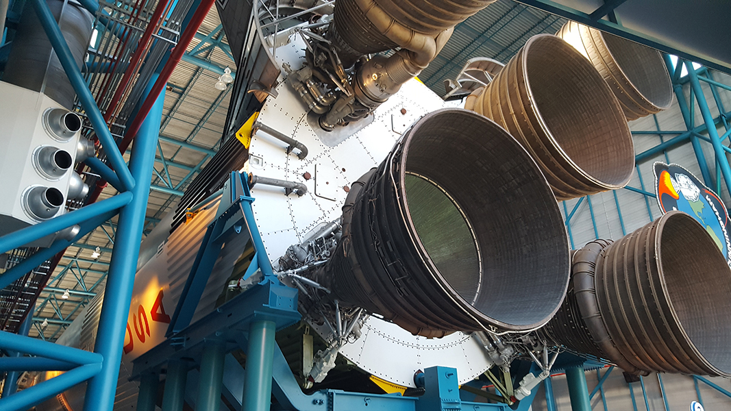 Saturn V rocket on display
